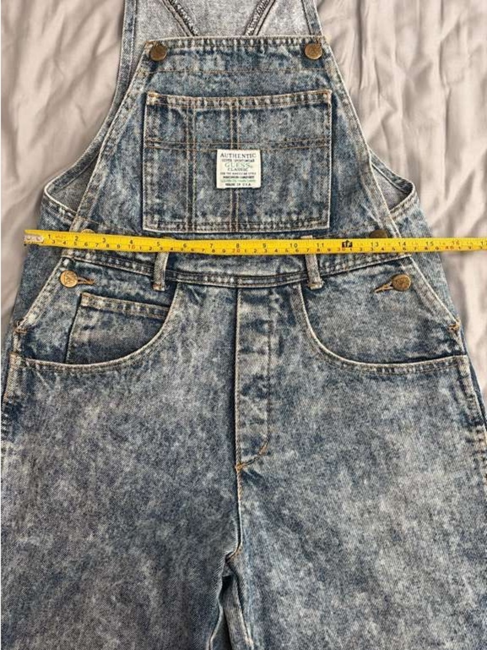Vintage Guess Women's Light Blue Acid Wash Denim Overalls - Picture 5 of 5